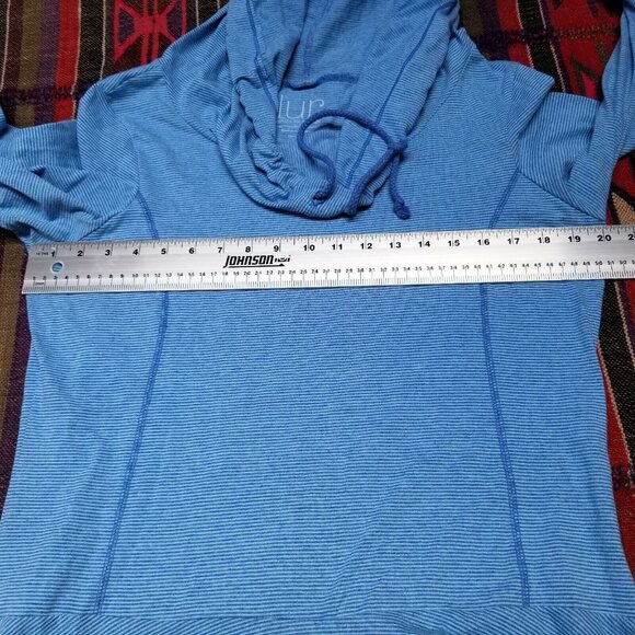 Lur. Fashion for Change Women's Medium Hoodie Sweatshirt Blue Striped Jacket - Picture 4 of 5